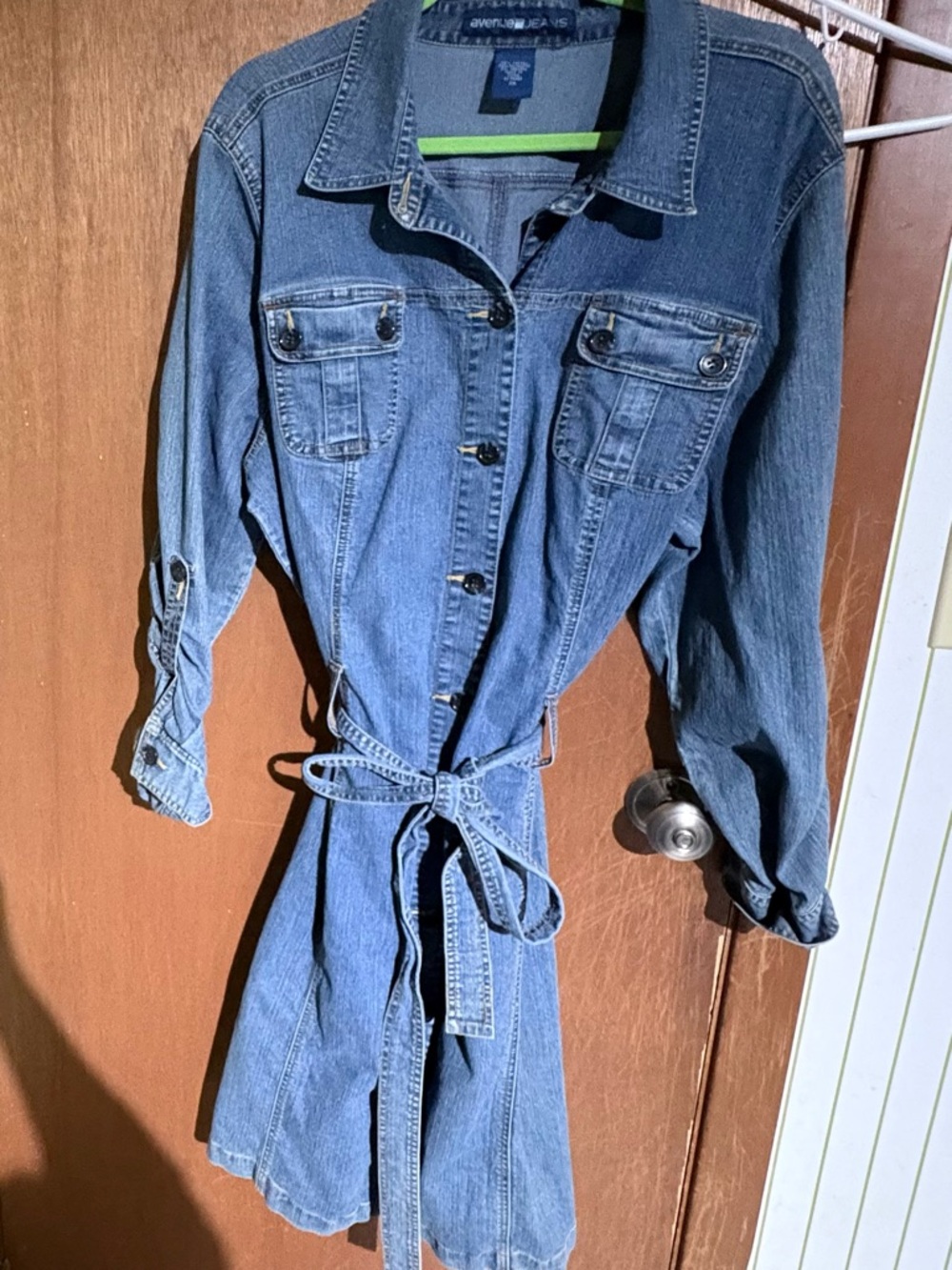 Avenue Blue Denim Shirtdress with Tie Belt size 26w